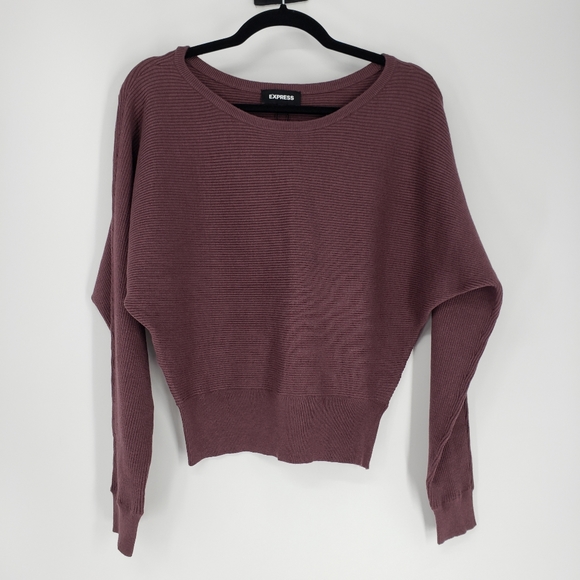 Express Ribbed Dolman Sleeve Sweater Xs 